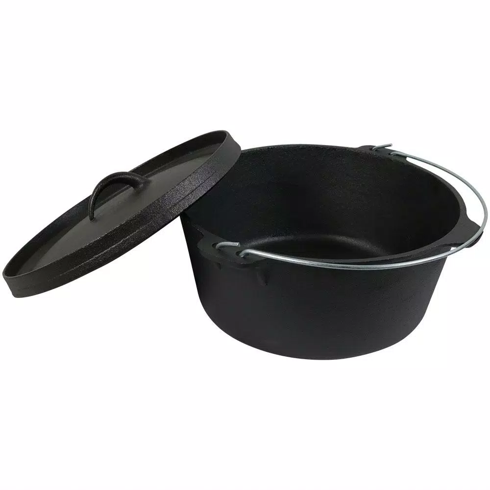 Sunnydaze Decor Sunnydaze 8 Qt. Round Cast Iron Dutch Oven with Lid, Black