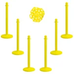 Mr. Chains Medium Duty Stanchion and Chain Kit, Yellow thumbnail 1