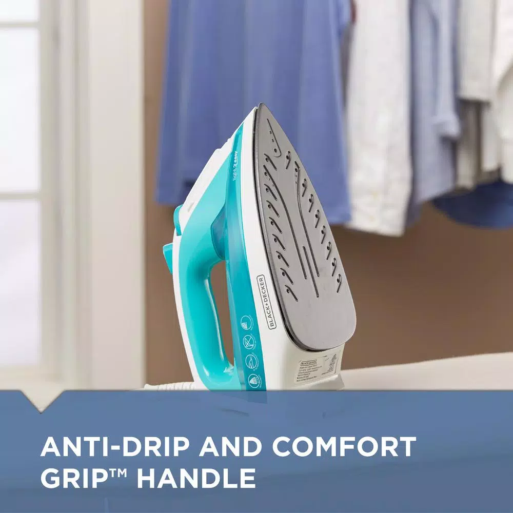 BLACK+DECKER Light 'N Easy Compact Steam Iron, 1200W, Teal