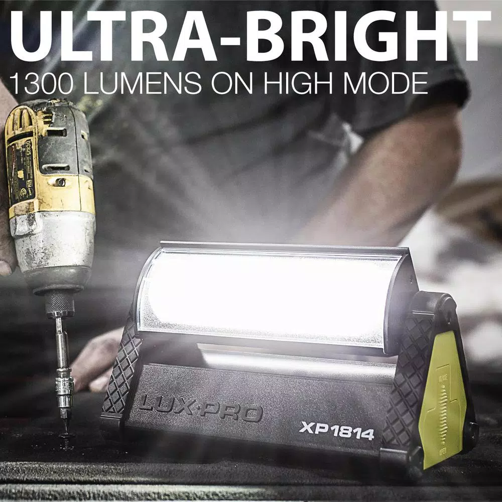 LUXPRO Pro Series 1300 Lumens Broadbeam LED Directional Pivoting Cordless Work Light