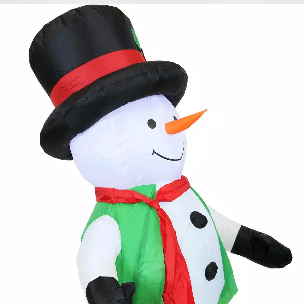 Sunnydaze Decor 6.8 ft. Holly Jolly Snowman Inflatable Outdoor Christmas Decoration with LED Lights
