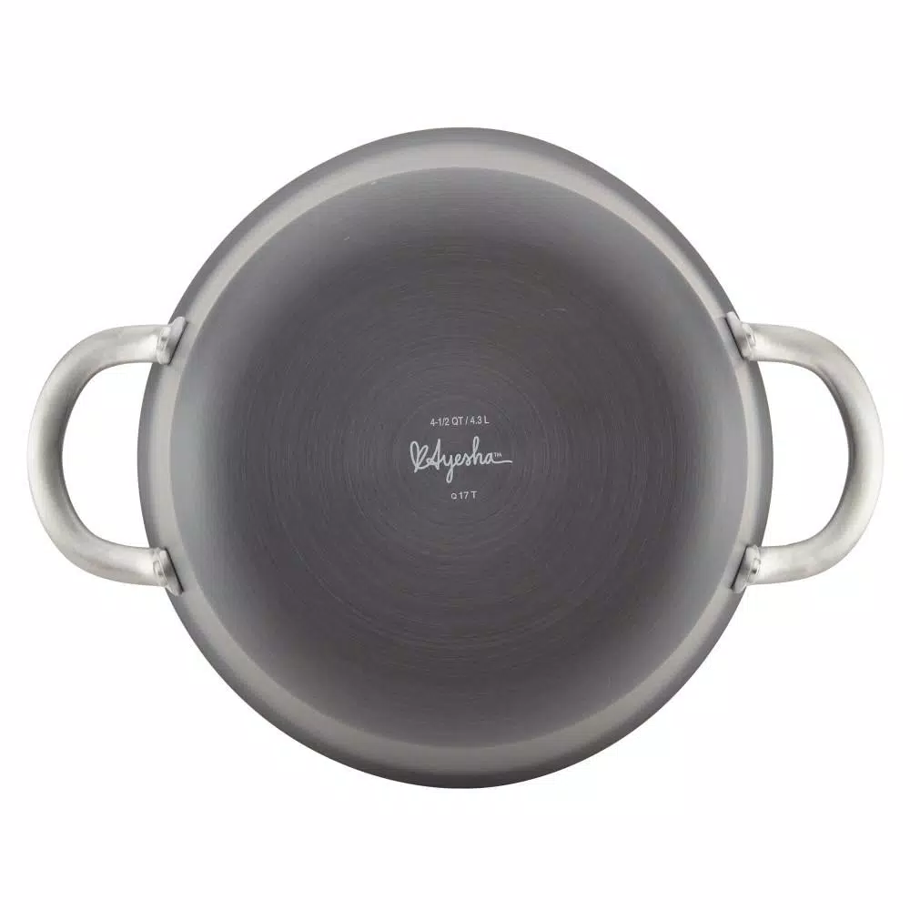 Ayesha Curry Ayesha Home Collection 4.5 Qt. Hard Anodized Aluminum Nonstick Saucepot with Glass Lid