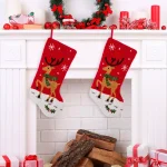 Glitzhome 20 in. Reindeer Hooked Christmas Stockings, Polyester and Acrylic Handcrafted Decor (2-Pack) thumbnail 7