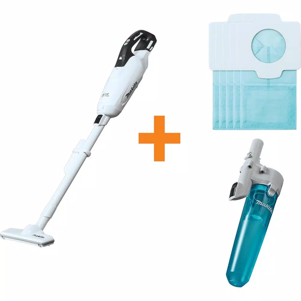 Makita 18V LXT Brushless 3-Speed Cordless Vacuum Bundle with Cyclonic Attachment & 5-Pack Paper Filters