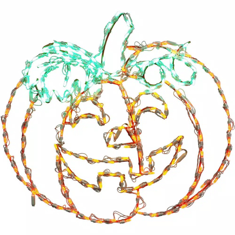 Haunted Hill Farm Happy Jack-O-Lantern LED Halloween Light, Indoor/Outdoor Pumpkin Decor