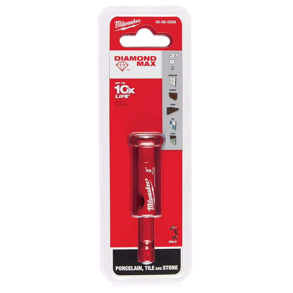 Milwaukee 3/8 in. Diamond MAX Hole Saw with 1/4 in. Hex Shank