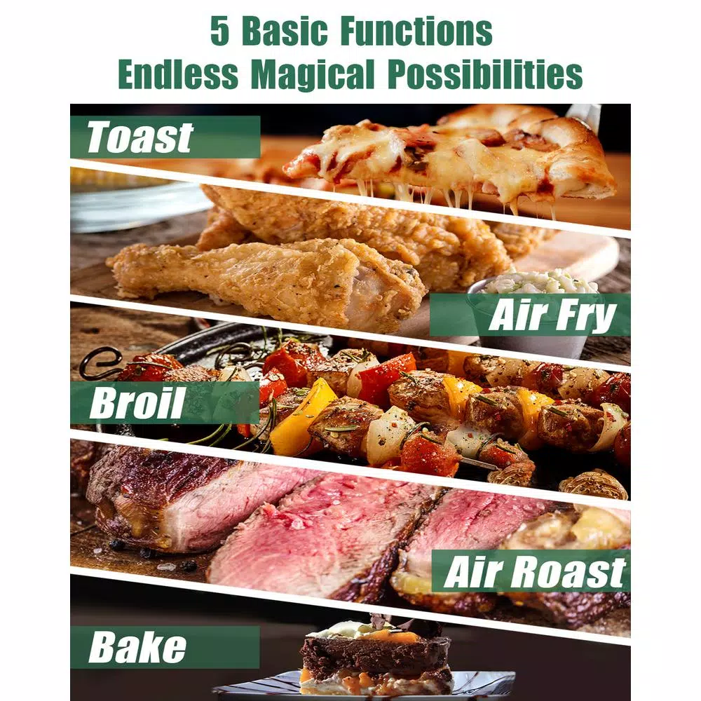 Boyel Living 19 Qt. Air Fryer Toaster Oven with Air Fry, Roast, Toast, Broil, Bake Functions - Sandy Grey