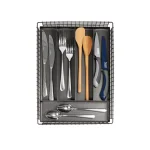 Spectrum Vintage Industrial Gray Steel 5-Compartment Silverware Drawer Organizer Tray thumbnail 2