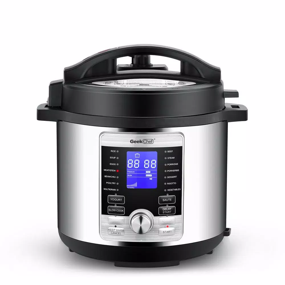 Geek Chef 6 Qt. Stainless Steel Electric Pressure Cooker, 17-in-1 Multi-Function Programmable Cooker