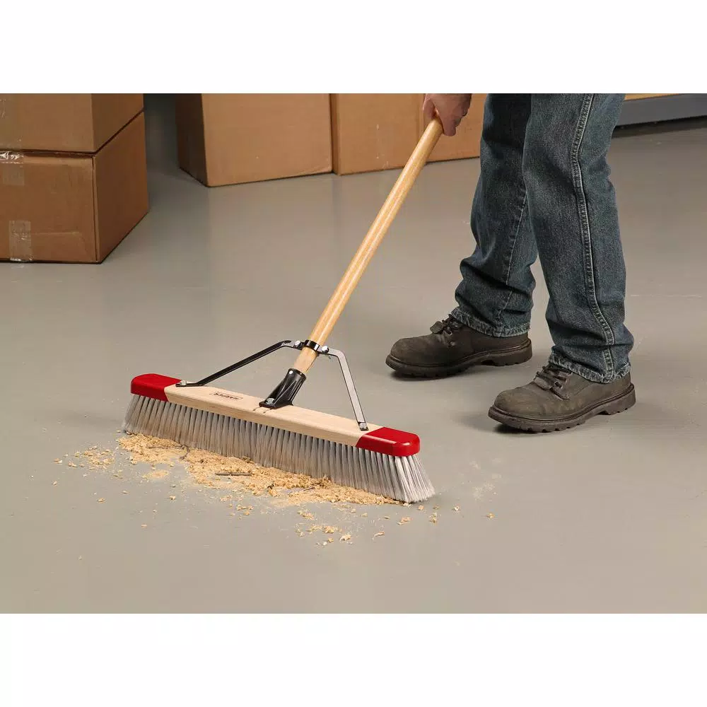 Harper 24 in. Indoor Push Broom with 60 in. Lacquered Hardwood Handle