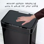 Honey-Can-Do 13 Gal. Stainless Steel Touchless Sensor Trash Can with Digital Timer, Brushed Black thumbnail 6