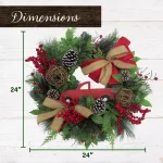 Fraser Hill Farm 24 in. Artificial Christmas Wreath and 9 ft. Garland Set with Red Truck, Berries, and Pinecones thumbnail 3