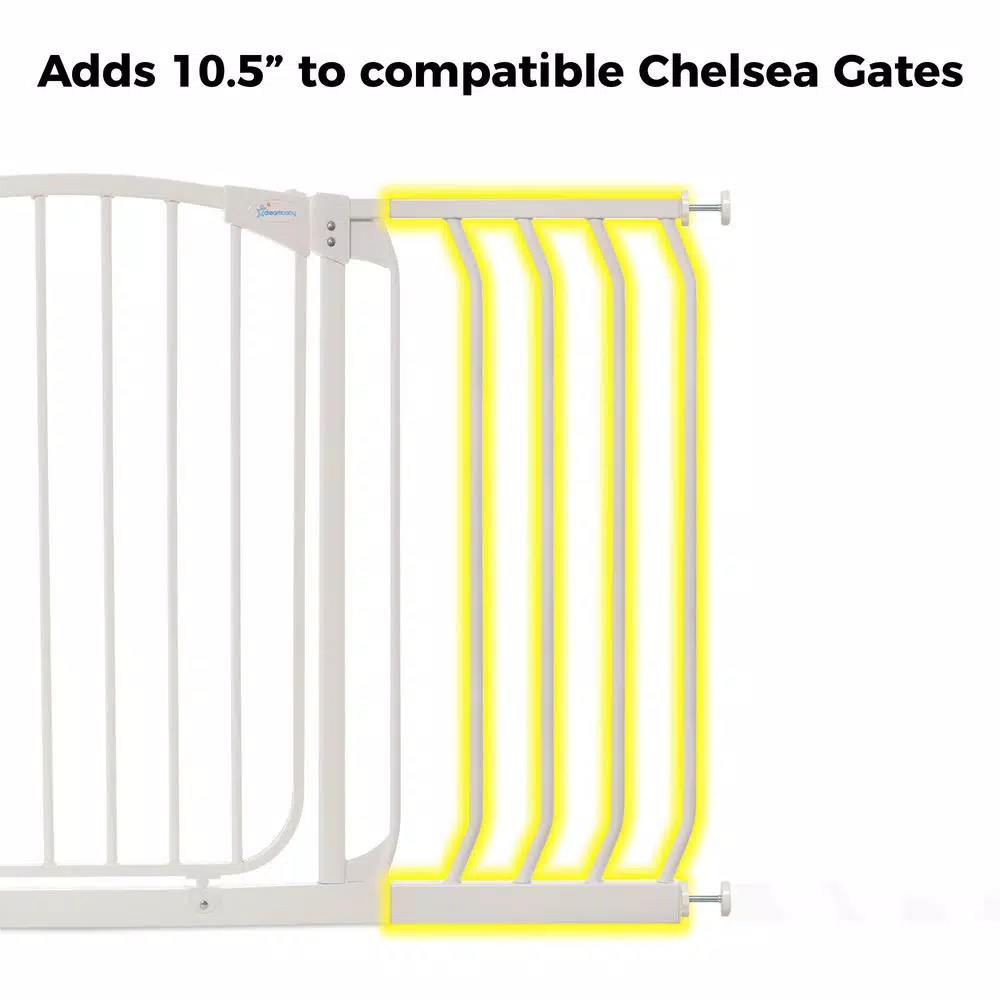 Dreambaby 10.5 in. Gate Extension for Chelsea Series Standard Height Child Safety Gates, White