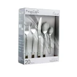 MegaChef Cravat 20-Piece Matte Silver Stainless Steel Flatware Set, Service for 4 thumbnail 1