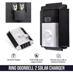 Wasserstein Solar Charger Mount for Ring Video Doorbell 2, Weatherproof, White thumbnail 2