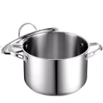 Cooks Standard 6 Qt. Stainless Steel Stock Pot with Tempered Glass Lid thumbnail 4