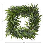 Pure Garden 22 in. Square Artificial Ficus Microphylla Leaf Wreath, Green thumbnail 2