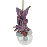 Design Toscano North Pole Dragon Holiday Ornament, Artist Liam Manchester, 6.5 in. thumbnail 2