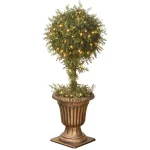 Unbranded 36 in. Mini Tea Leaf Artificial Topiary Tree with 100 Clear Lights in Decorative Urn thumbnail 2