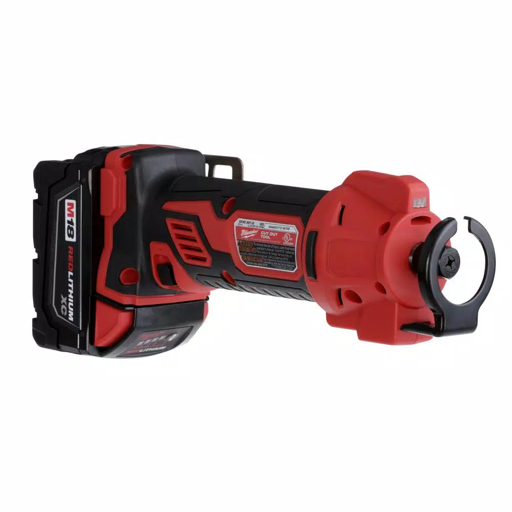 Milwaukee M18 18V Lithium-Ion Cordless Rotary Cut Out Tool Kit with Two 3.0 Ah Batteries, Charger and Bag