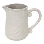 Abigails Bali 72 fl. oz. Ivory Ceramic Pitcher with Textured Finish thumbnail 1