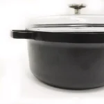 BergHOFF GEM 7.7 qt. Cast Aluminum Nonstick Stock Pot with Glass Lid, Black thumbnail 3