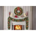 Home Accents Holiday Royal Easton 12 ft. Pre-Lit Artificial Christmas Garland with 70 Warm White LED Lights thumbnail 4