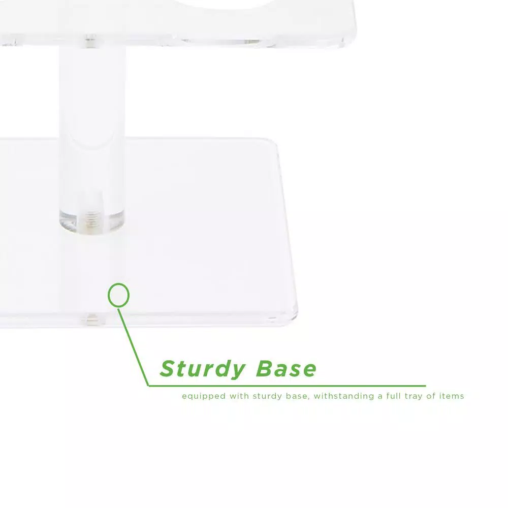 Mind Reader Clear Acrylic 4-Slot Food Display Stand - Square Ice Cream Cone & Sushi Roll Serving Tray