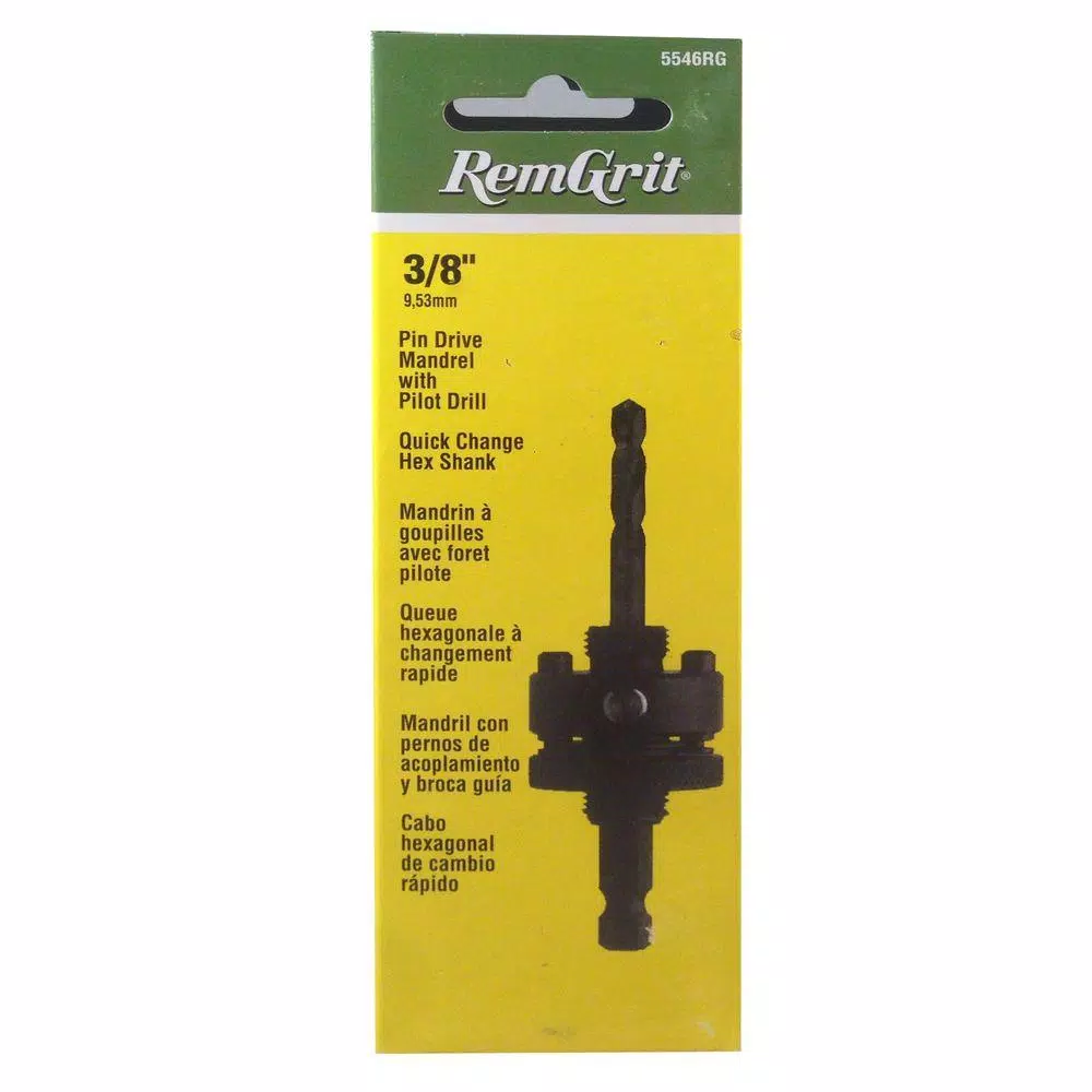 RemGrit 3/8 in. Hex Shank Mandrel with 3-1/4 in. x 1/4 in. Carbide Pilot Drill Bit