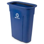 Toter Slimline 23 Gallon Blue Rectangular Recycling Bin with Recycle Symbol thumbnail 1