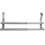 Unbranded Expandable 2-Tier Steel Over the Cabinet Door Towel Rack - Silver thumbnail 3