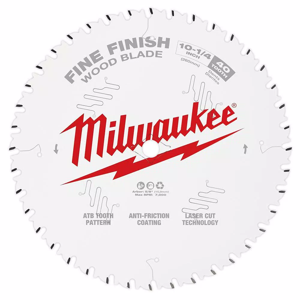 Milwaukee 10-1/4 in. 40-Tooth Fine Finish Circular Saw Blade
