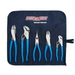 Channellock 5-Piece Plier Set with Tool Roll - Tongue and Groove, Long Nose, Diagonal and Crimper Pliers thumbnail 1