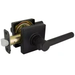 Defiant Highland Matte Black Passage Door Lever with Square Rose thumbnail 6