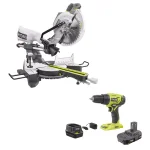 RYOBI 10 in. Sliding Compound Miter Saw and 18V ONE+ 1/2 in. Drill/Driver Kit thumbnail 1