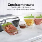 Hamilton Beach NutriFresh Vacuum Sealer with Liquid Sealing, Date Coder, and Starter Kit - Black/Silver thumbnail 4