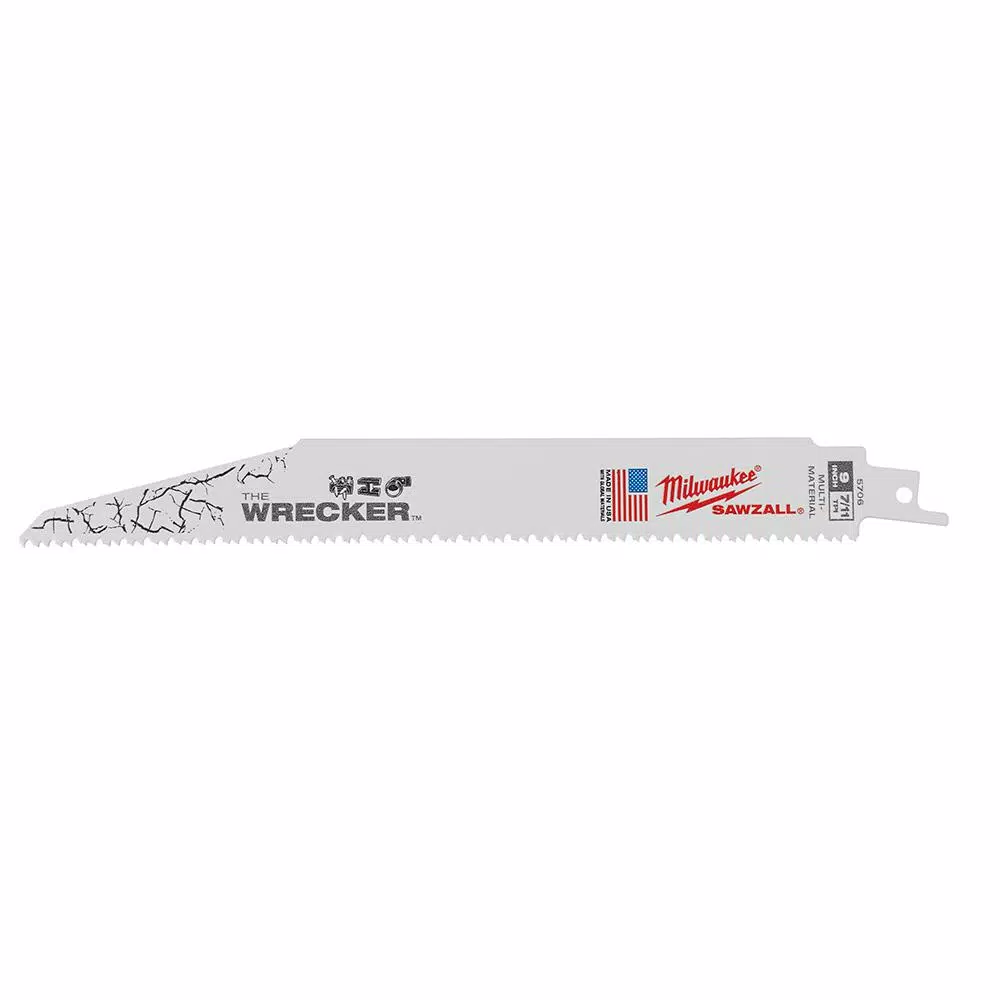 Milwaukee Torch 9 in. Wrecker Multi-Material Demolition Reciprocating Saw Blades, 7/11 TPI (10-Pack)