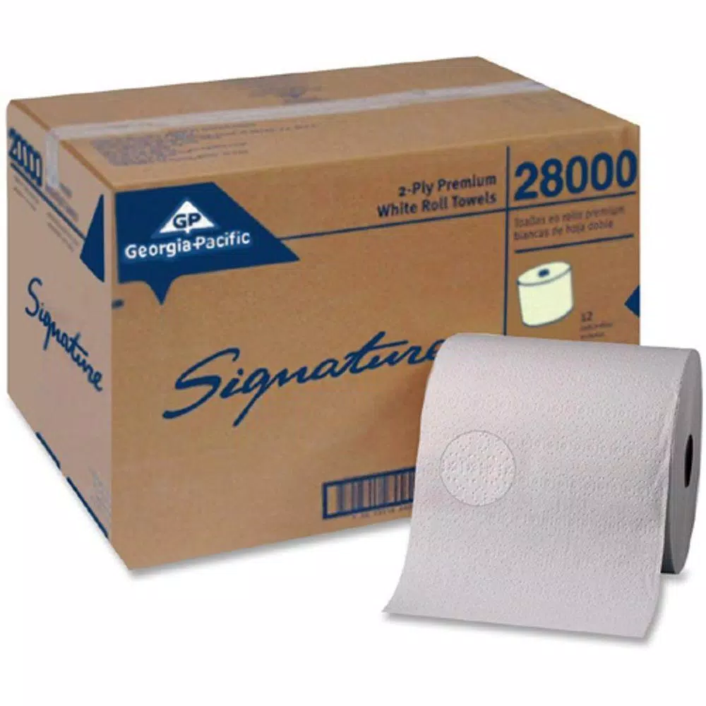Georgia-Pacific Signature Premium 2-Ply White Roll Paper Towels, 7.87 in. x 350 ft. (12 Rolls per Carton)