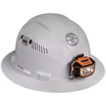 Klein Tools Vented Full Brim Hard Hat with Integrated Headlamp, Class C Type 1, White thumbnail 4