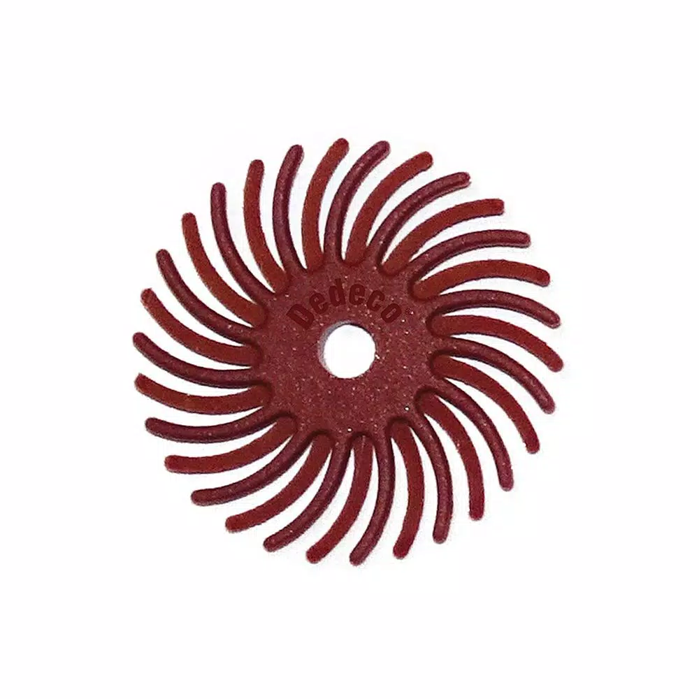 Dedeco Sunburst Radial Discs 1 in. 6 Mic Extra-Fine Arbor Rotary Cleaning and Polishing Tool, 48-Pack