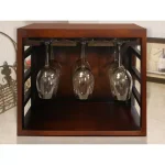 Epicureanist Stackable Hardwood Wine Glass Rack - Dark Brown Stemware Storage thumbnail 4