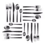 Megachef Cravat 20-Piece Matte Black Flatware Set, 18/10 Stainless Steel Silverware Service for 4 thumbnail 5