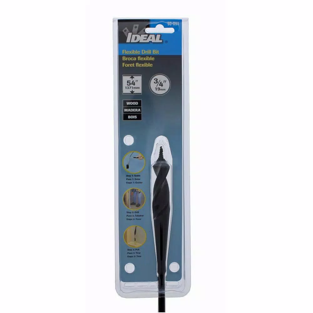 Ideal 3/4 in. x 54 in. Flexible Installer Drill Bit with 1/4 in. Shank, Screw Point