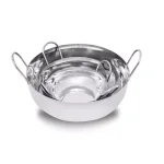 Unbranded 3-Piece Stainless Steel Balti Pan Set, 3 Sizes (3.25 Qt., 1.25 Qt., 0.50 Qt.) thumbnail 3
