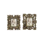 LITTON LANE Rustic Bronze Scrollwork Photo Frames, Set of 2, Classical Leaf & Flourish Design thumbnail 2