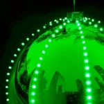 Alpine Corporation 13 in. Green Hanging Christmas Ball Ornament with 240 Chasing LED Lights thumbnail 10