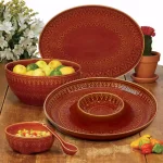 Certified International Aztec Rust Stoneware 12.75 in. Round Platter thumbnail 2