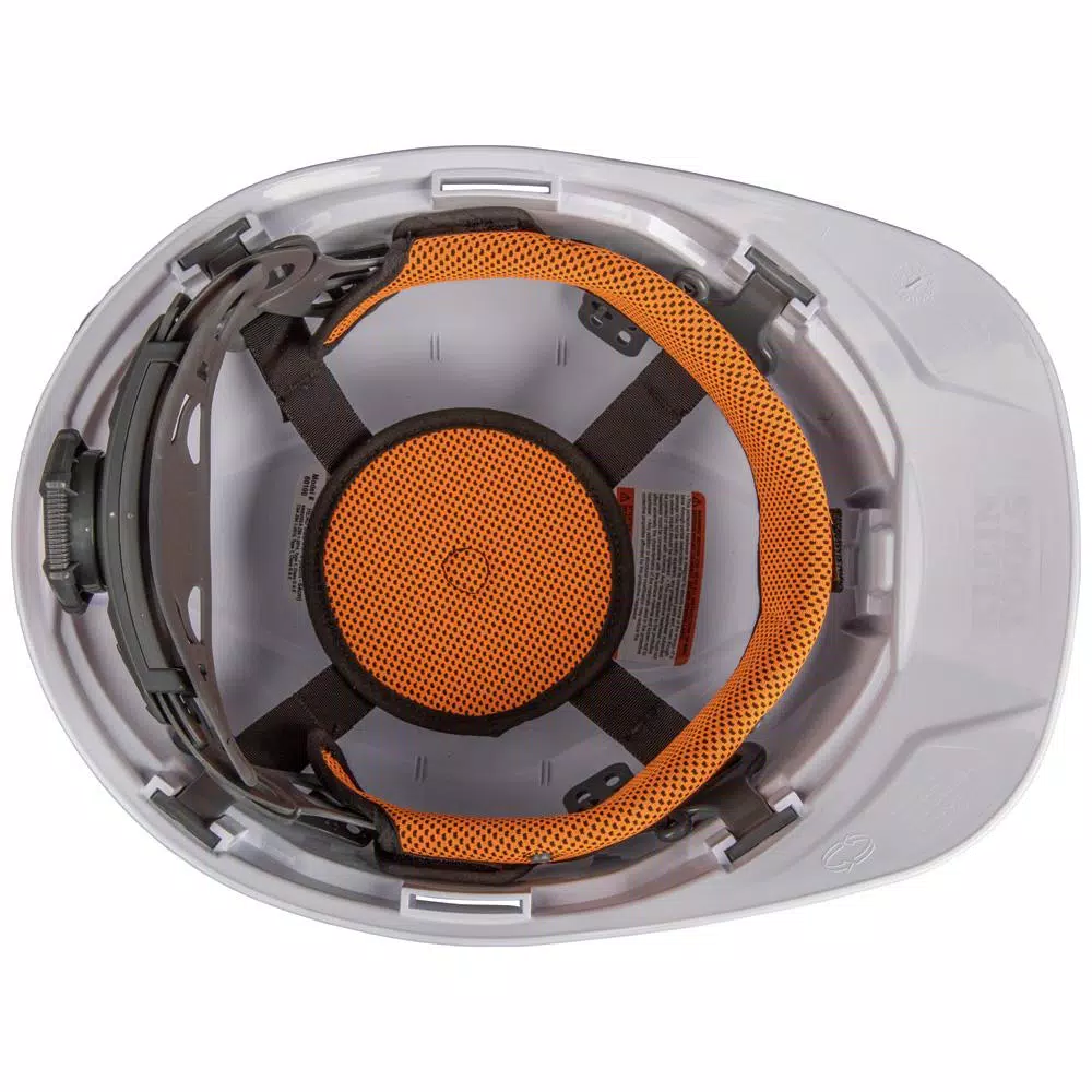 Klein Tools Non-Vented Cap Style Hard Hat with Integrated Headlamp, Class E, Type 1, White
