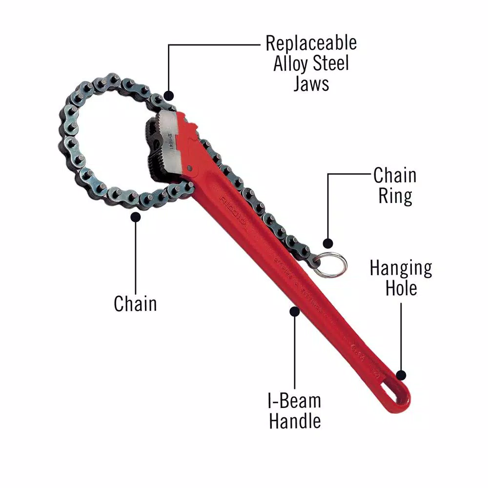 RIDGID C-24 Heavy-Duty Chain Wrench, 3 in. Rated Capacity