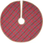 VHC Brands Gavin 21 in. Cherry Red Tartan Plaid Christmas Mini Tree Skirt thumbnail 1